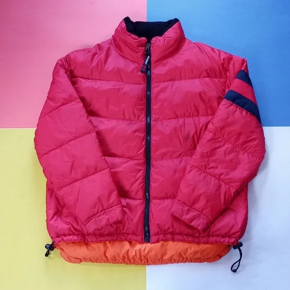 Vintage 90s Tommy Hilfiger Goose Down Puffer Jacket RED - Picture 8 of 14